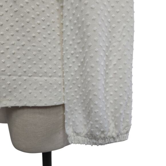 NWT J.Crew Long Sleeve Clip Dot Top Womens Size XXL Cream Ivory Textured Neutral - Picture 8 of 9